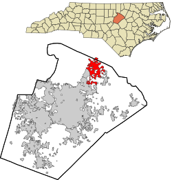 Wake County North Carolina incorporated and unincorporated areas Wake Forest highlighted